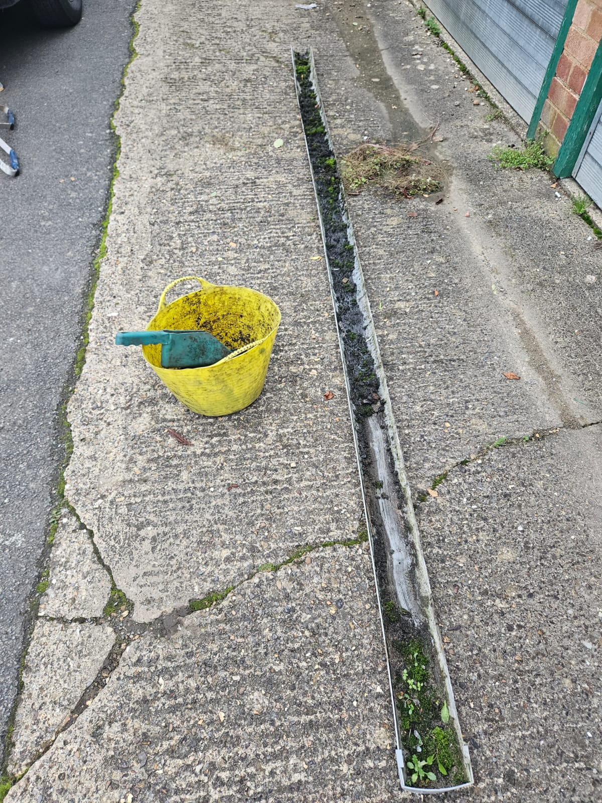 Cleaning a gutter