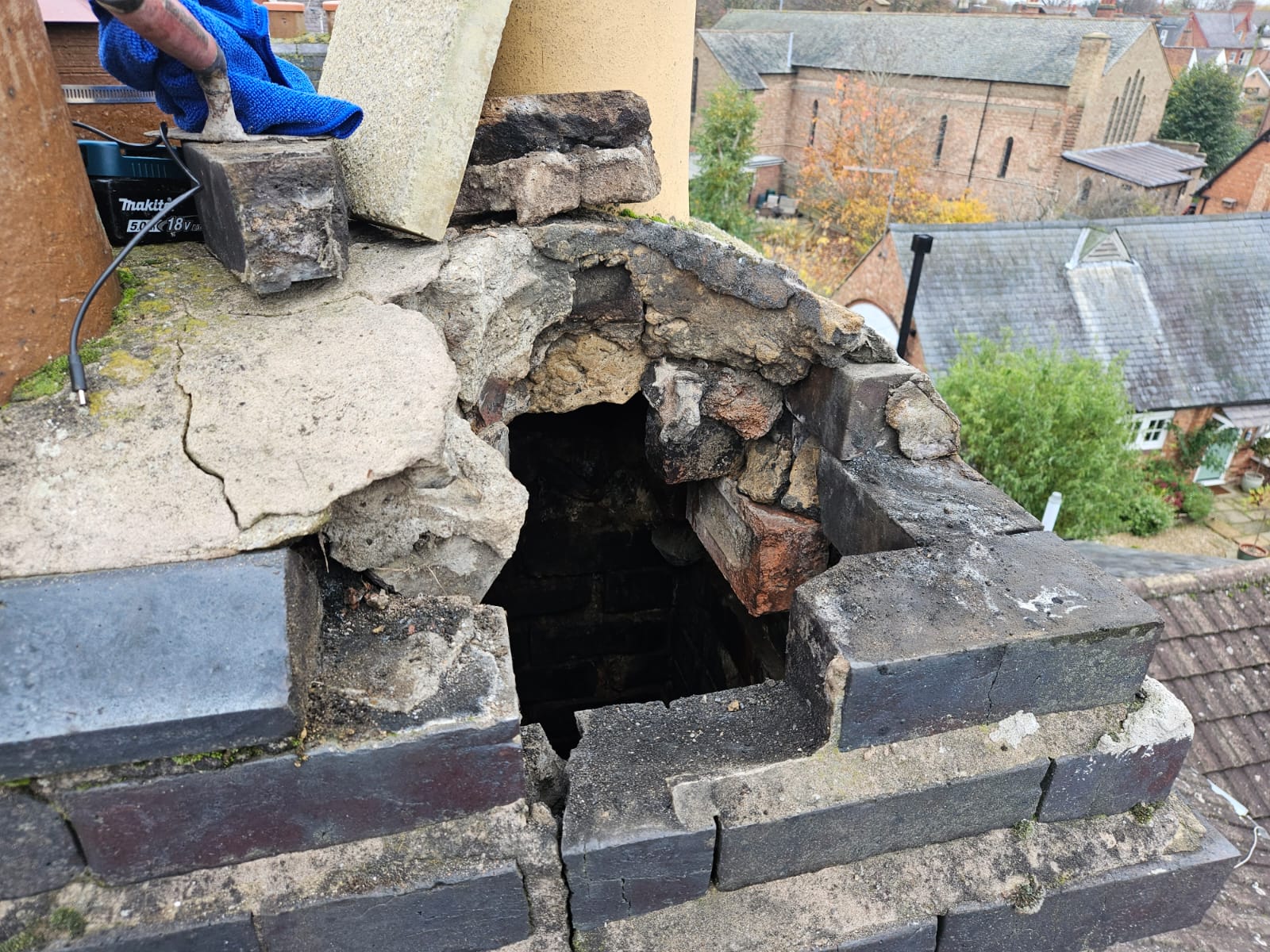 Broken chimney